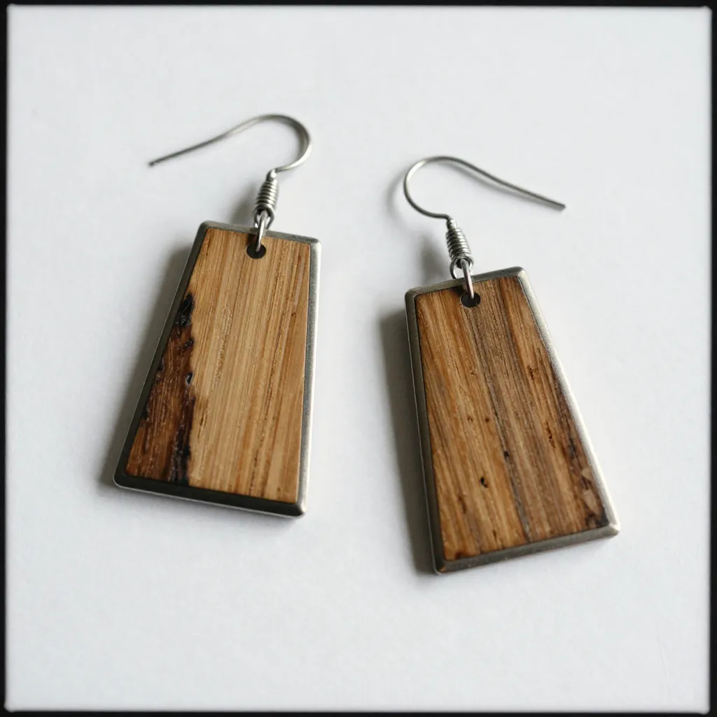 Sustainable earrings with geometric patterns